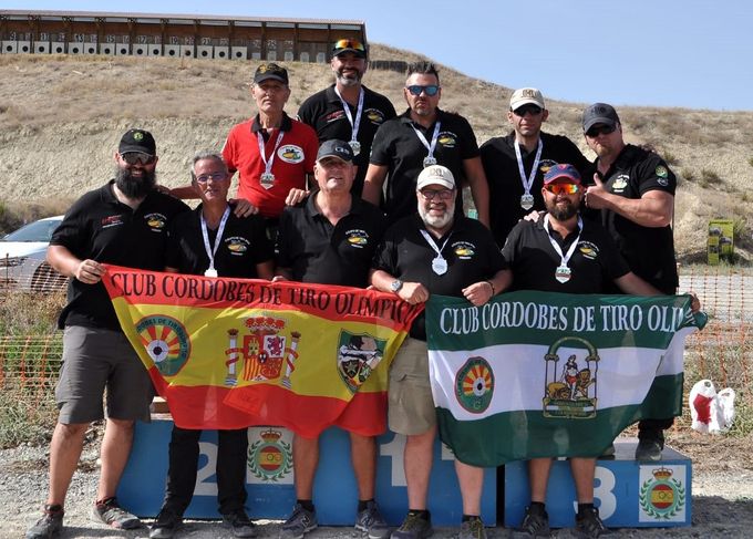 Integrantes del Club Cordobés de Tiro Olímpico y participantes en el Campeonato de Andalucía de IPSC celebrado en Las Gabias (Granada) el 13/07/2019.